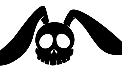 Long Eared Bunny Skull Decal