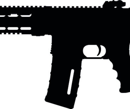 machine gun silhouette decal