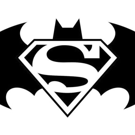 batman superman logo diecut decal