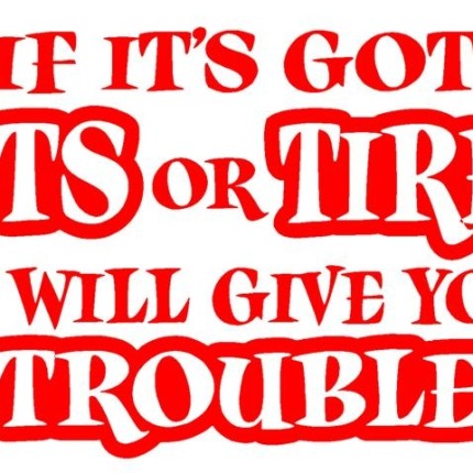 If Its Got Tits or Tires Vinyl Car Decal