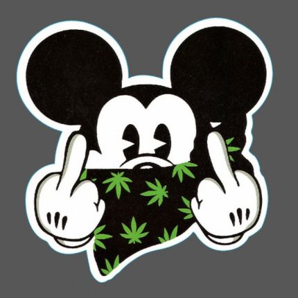 Mickey-Mouse-flip weed sticker