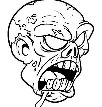 Scary Zombie Head Die Cut Decal