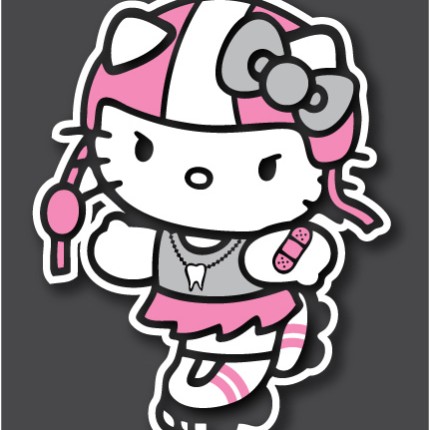 Kitty Kat Color Derby Kitty Sticker