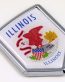 illinois US state flag domed chrome emblem car badge decal