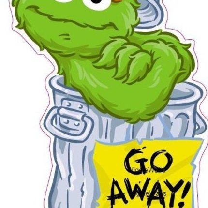 Sesame Street Muppet OSCAR SCRAM Funny Cartoon Sticker 2