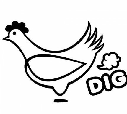 Chicken Dig die cut vinyl car decal