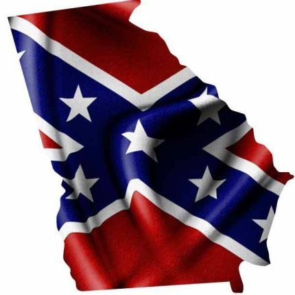 Rebel Flag Georgia Shaped Sticker