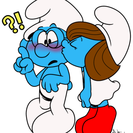 brainy smurf KISS STICKER