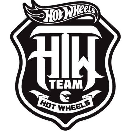 hotwheels team badge b&w logo sticker