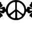 Peace 2 with Flowers Vinyl Car Decal