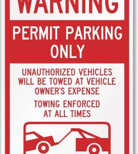 Vehicles Towed Aluminum Sign