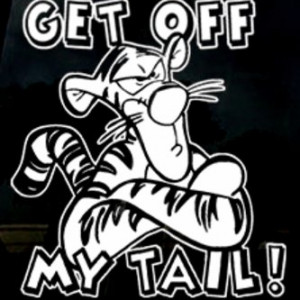 Tigger Back Off 3 Decal Sticker get off my tail