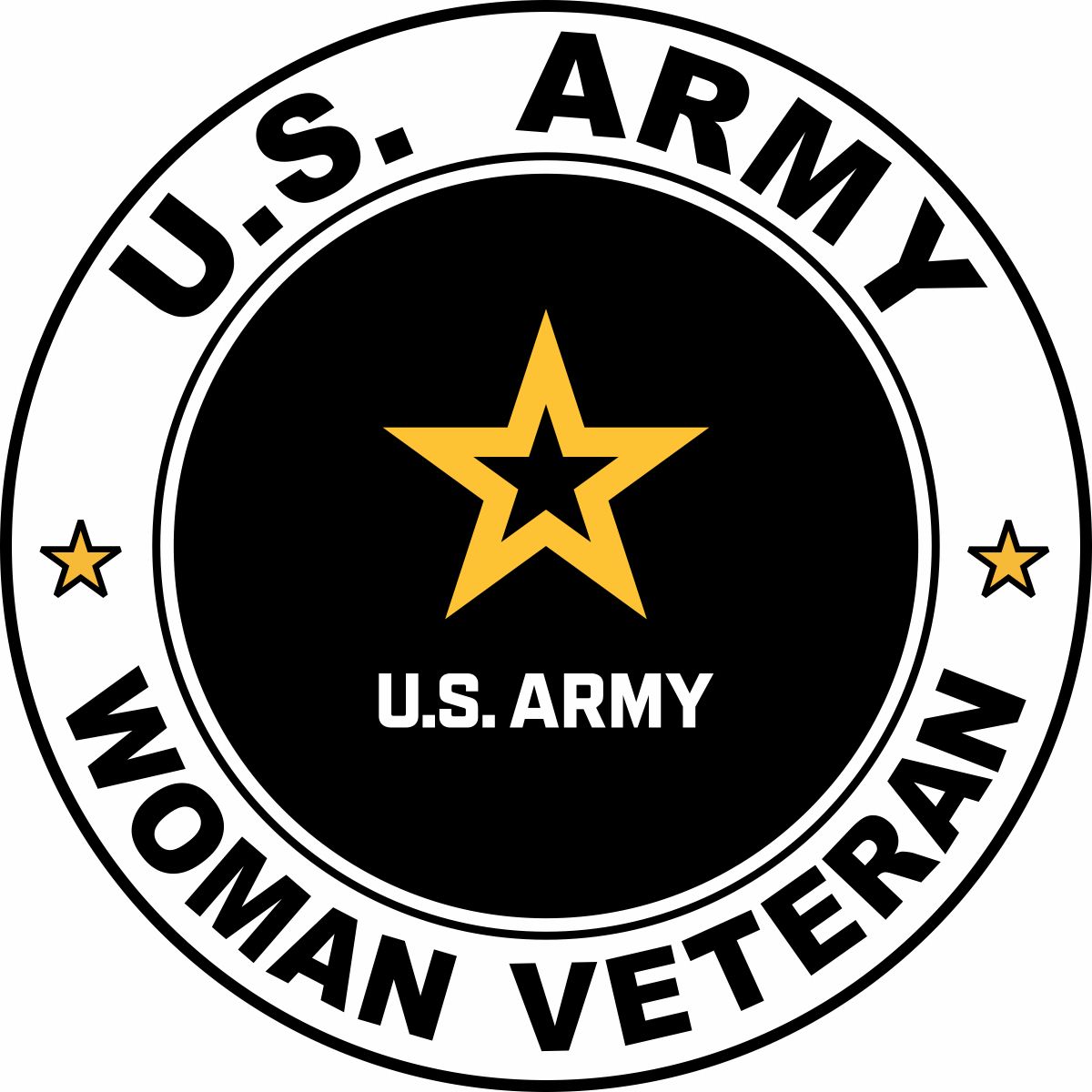 us-army-star-logo-woman-veteran-round-decal-sticker - Pro Sport Stickers