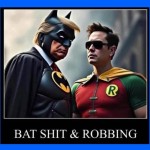 tRump BATSHIT and ROBBING funny political sticker
