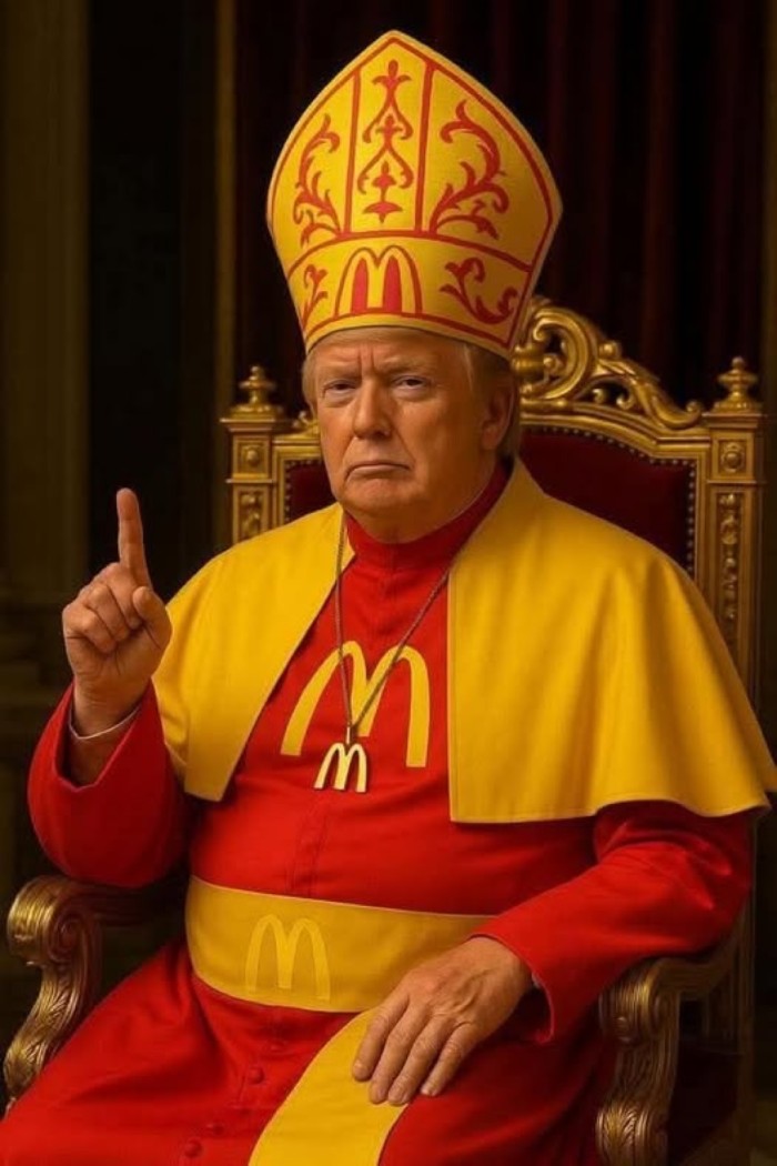 tRump is Pope McDonalds NOT FUNNY sticker