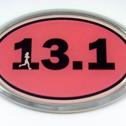 13.1 Pink Running Oval 3D Chrome Emblem