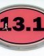 13.1 Pink Running Oval 3D Chrome Emblem
