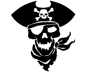 Pirate Skull 3 Diecut Decal