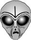 Alien Head Sticker 9 GRAY