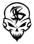 B Skull Die Cut Decal