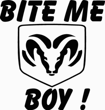 Bite Me Dodge Boy Decal