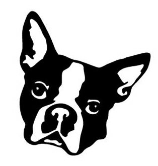 Boston Terrier Decal CUTE FACE 2