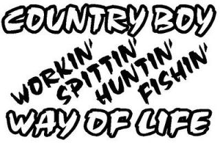 country boy way of life hunting fishing vinyl decal sticker - Pro Sport  Stickers