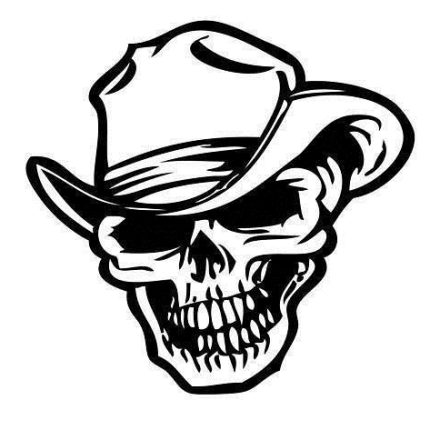 cowboy skull die cut decal