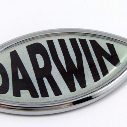 Darwin Jesus Fish 3D Adhesive Car Emblem