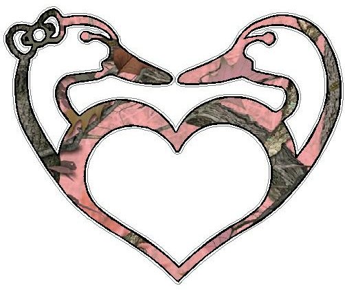 Duck Hunting LOVE Sticker 2 FILLS Camo Nature PINK