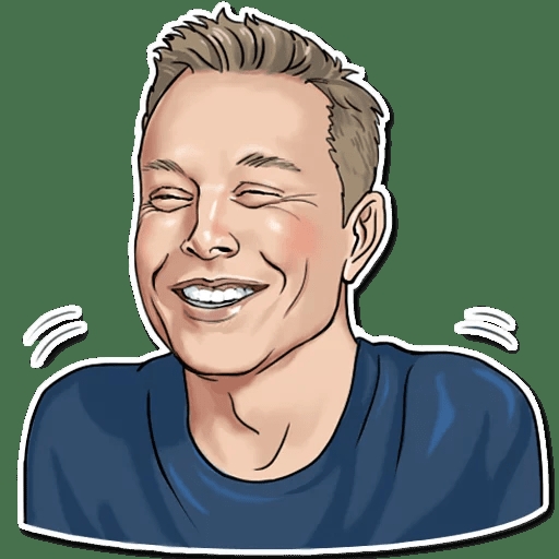 ELON SMILING DRAWING STICKER