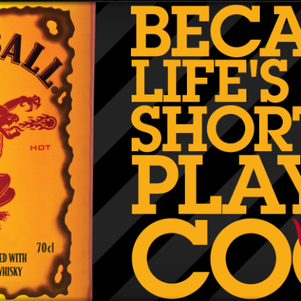 Fireball Whisky Lifes to Short Sticker