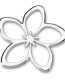 Flower Outline Chrome Emblem