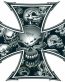 Grey Skull Ironcross Color Decal