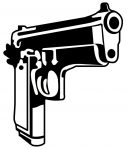 Gun Closeup Diecut Decal