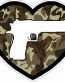 HAND GUN IN HEART FILLS camo brown