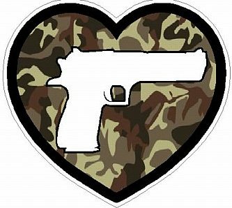 HAND GUN IN HEART FILLS camo brown