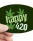 happy 420 oval weed sticker PAIR