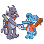 itchy and scratchy funny cartoon sticker 20