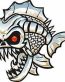 metal looking fish boat stickers decals graphics fishing sticker LEFT