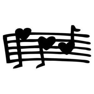 Music Heart Notes Decal