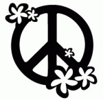 peace Decal with Flowers