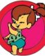 Pebbles Flintstones WINK Cartoon Round Sticker