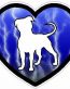 PITBULL HEART STICKER FILLS lightning blue