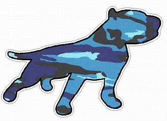 PITBULL STICKER FILLS camo blue