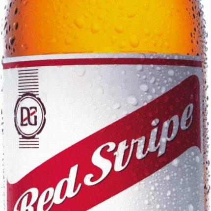 Red Stripe Beer Bottle Shaped Sticker