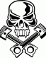 Skull with Pistons 2 Vinyl Decal
