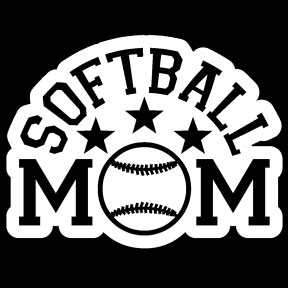 Softball Mom Window Wall Sticker