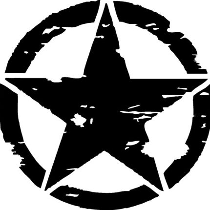 STAR ARMY LOGO - DISTRESSED DIECUT DECAL