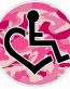 3E LOVE camo pink circular sticker